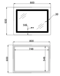 Дзеркало Lidz Kubis (KU2) 800х600 мм з LED-підсвічуванням Touch LD78LF9048060 - мініатюра 12