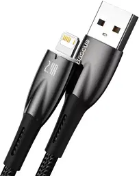 Кабель Baseus Glimmer Series Fast Charging Cable USB to Lightning 2.4A 1m CADH000201 Black - мініатюра 2