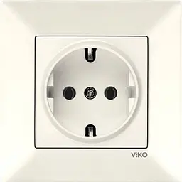 Розетка із заземленням VIKO Meridian кремовий (90970208-WH)