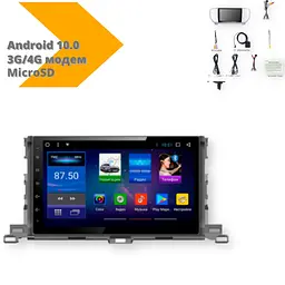 Автомагнітола XPRO штатна Toyota Highlander 2015 (10") Android 10.1 (4/32) чорний (Toyota Highlander 2015_9600) - мініатюра 2