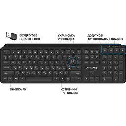 Клавіатура OfficePro бездротова (SK680) - мініатюра 4