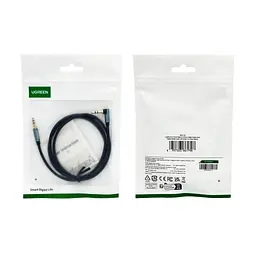 Аудіокабель Ugreen 3.5 мм Male to 3.5 мм Male Cable Gold Plated Metal Case with Braid 1 м блакитний чорний - мініатюра 2
