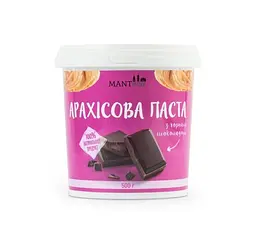 Арахісова паста з чорним шоколадом БЕЗ ЦУКРУ, MANTeca 500г
