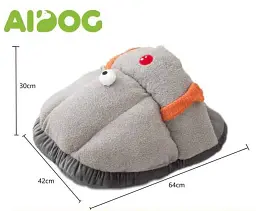 Уцінка. Лежак для котів Aidog Monster 64х42х30 см сірий    - мініатюра 4