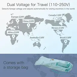 Бездротовий випрямляч для волосся зі щіткою - Webeauty Porta - Mini Travel Dual Voltage Rechargeable, синій - мініатюра 3