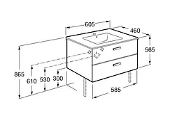 Тумба з умивальником Roca Victoria Basic 60 см береза A855854422 - мініатюра 2
