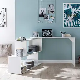 Стіл комп'ютерний кутовий Forte Alma 1200x770x500 Білий (id27-0000-41-white) - мініатюра 2