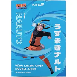 Бумага цветная Kite Naruto неоновая A4 10 листов 5 цветов (NR24-252)