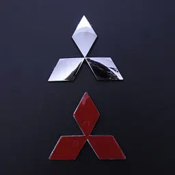 Емблема для Mitsubishi Lancer 88 x 78 мм пластикова скотч