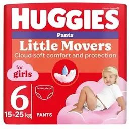 Підгузки-трусики Huggies Little Movers Pants для дівчаток 6 (15-25кг) 74 шт.