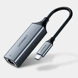 Перехідник USB 3.1 Type-C --> Ethernet RJ45 1000 Mb CM199 UGREEN Косм. Сірий - мініатюра 2