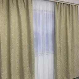 Мармурові лляні блекаут штори золотистого кольору на тасьмі 2шт. 150х270 ALBO pbe0052519 - мініатюра 7
