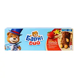 Тістечко Барні Duo Ваніль-полуниця бісквітне 5*30 г