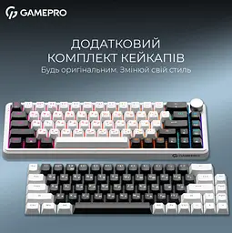 Бездротова механічна ігрова клавіатура GamePro MK-210-W Pro White-Black QLAB Orange Switches Hot-Swap - мініатюра 7