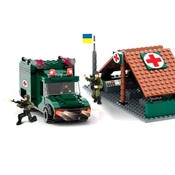 Конструктор PL-921-495 IBLOCK "Армія ВІЙСЬКОВО-ПОЛЬОВИЙ ГОСПІТАЛЬ," 365дет 3 фігурки в коробці (6905655468097) - мініатюра 2
