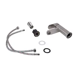 Змішувач для умивальника Lidz Luna 001F (k35) LDLUN001FNKS46094 Nickel Нержавіюча сталь - мініатюра 4