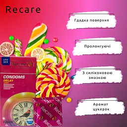 Презервативи Recare Delay Candy 12 шт. пролонгуючі з ароматом цукерок (ROZ6501053501) - мініатюра 4