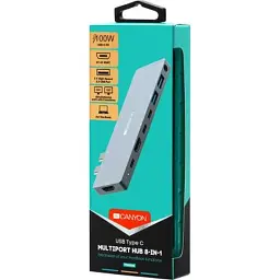 Порт-реплікатор Canyon Docking Station with 8 ports, 1*Type C PD100W+2*Type C (CNS-TDS08DG) - мініатюра 4