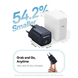 Мережевий зарядний пристрій Baseus PicoGo GaN Fast Charger Type-C 45W P10176800123-00 Black - мініатюра 8