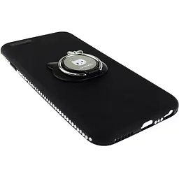 Чохол-накладка Shengo Soft-touch holder TPU Case iPhone 6/6S Black - мініатюра 3
