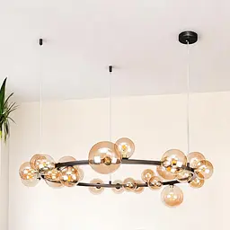 Люстра світильник у стилі лофт молекула Levistella 918LP267-24 BK+BR - мініатюра 2