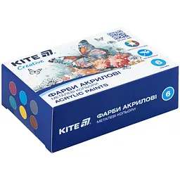 Фарби акрилові Kite Creative 6 металевих кольорів по 20 мл (K-273)