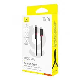 Кабель Baseus Dura Series Cable Type-C to Type-C 100W 1m P10377803U01-01 Black-Red - мініатюра 3