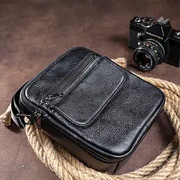 Сумка чоловіча зерниста Vintage 19х21,5х5,5 см sum0028945 - мініатюра 10