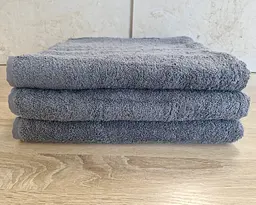 Набір турецьких махрових однотонних рушників Gulcan 3 штуки 70х140 сірий Grey щільність 480 г/м2 петля 16/1 - мініатюра 3