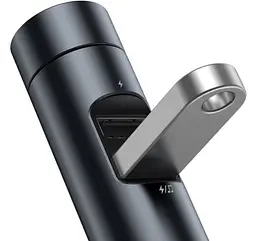 Автомобільний FM-модулятор Baseus Energy Column + bluetooth (2USB) CCNLZ-C0G (Темно-сірий) - мініатюра 7