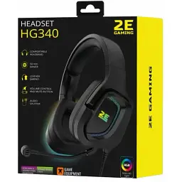 Навушники з мікрофоном 2E HG340 RGB 3.5 mm Black (2E-HG340BK) - мініатюра 2
