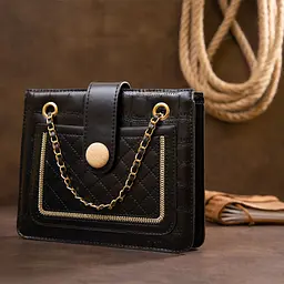Сумка зі шкірозамінника з тисненням Vintage s_14943 чорна - мініатюра 4