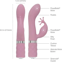 Розкішний вібратор-кролик Pillow Talk - Kinky Pink з кристалом Сваровські - мініатюра 8