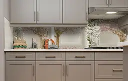 Вініловий кухонний фартух Happy Pocket Сакури та Скульптури наклейка для кухні Люди Бежевий 60х300 см Z181634 - мініатюра 5