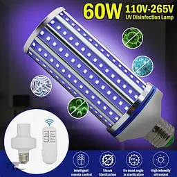 Бактерицидна лампа UV-C 220V E27 254nm 60W Ультрафіолетова - мініатюра 10