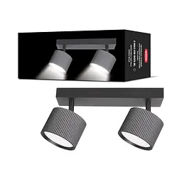 Світильник точковий накладний поворотний без лампи Maxus Wave Spot Base GX53x2 Black