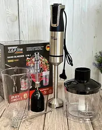Багатофункціональний занурювальний блендер 5в1 Zepline ZP-073 подрібнювач міксер 1500 Вт Чорний - мініатюра 4