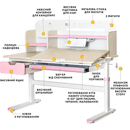 Дитячий стіл Evo-kids TH-360 Pink (арт. TH-360 TG/PN Plus) - мініатюра 2