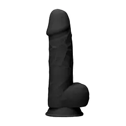 Фалоімітатор RealRock With Balls, 21.6 см (чорний)