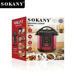 Мультиварка скороварка мультипіч Sokany SK-2402 багатофункціональна пароварка 5 л 1000 Вт Червоний - мініатюра 5