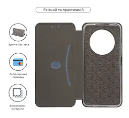 Чехол-книжка для TECNO Spark 30C 4G (kl5), G-Case, черный, кожаный чехол-книга из экокожи (PU) и TPU, с магнитом, с подставкой и вместительным кардхолдером, противоударный, защита всего корпуса, ArmorStandart (ARM81220) - мініатюра 3
