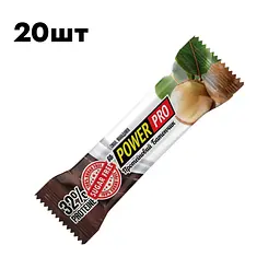 Батончик 32% Protein Bar with Nuts Sugar БЛОК 20*60 грам - макадамія Power Pro vit0003639 - мініатюра 2