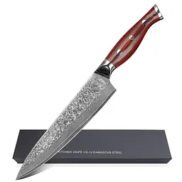 Ніж кухарський 20 см Damascus DK-FK 1001 VG-10 Дамаська сталь 67 шарів - мініатюра 6