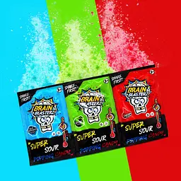 Кислі цукерки Brain Blasterz Super Sour Popping Candy Apple 10г - мініатюра 3