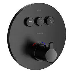 Термостат прихованого монтажу на 3 споживачі Imprese Smart click black matt ZMK101901234, Чорний матовий