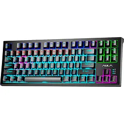 Клавіатура Aula Wind F3032 Mechanical KRGD Brown EN/UA Black + 21 Yellow keys [6948391201740] [90993] - мініатюра 2