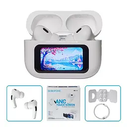 Навушники бездротові TWS BOROFONE BW76 White, bluetooth 5.4, ANC, сенсорний екран