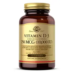 Вітамін Д3, Vitamin D3 250 mcg (10 000 IU) - 120 softgels