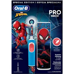 Уцінка. Дитяча електрична зубна щітка Oral-B Pro Kids Людина-Павук з футляром - мініатюра 2