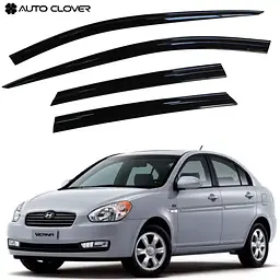 Дефлектори вікон вітровики для Hyundai Accent Verna / Kia Rio 2006-2010 4 шт (Auto Clover)